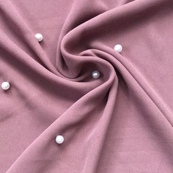 Pearl Beaded Frilled Neckline Lantern Sleeve Top shein medium - Picture 2 of 8